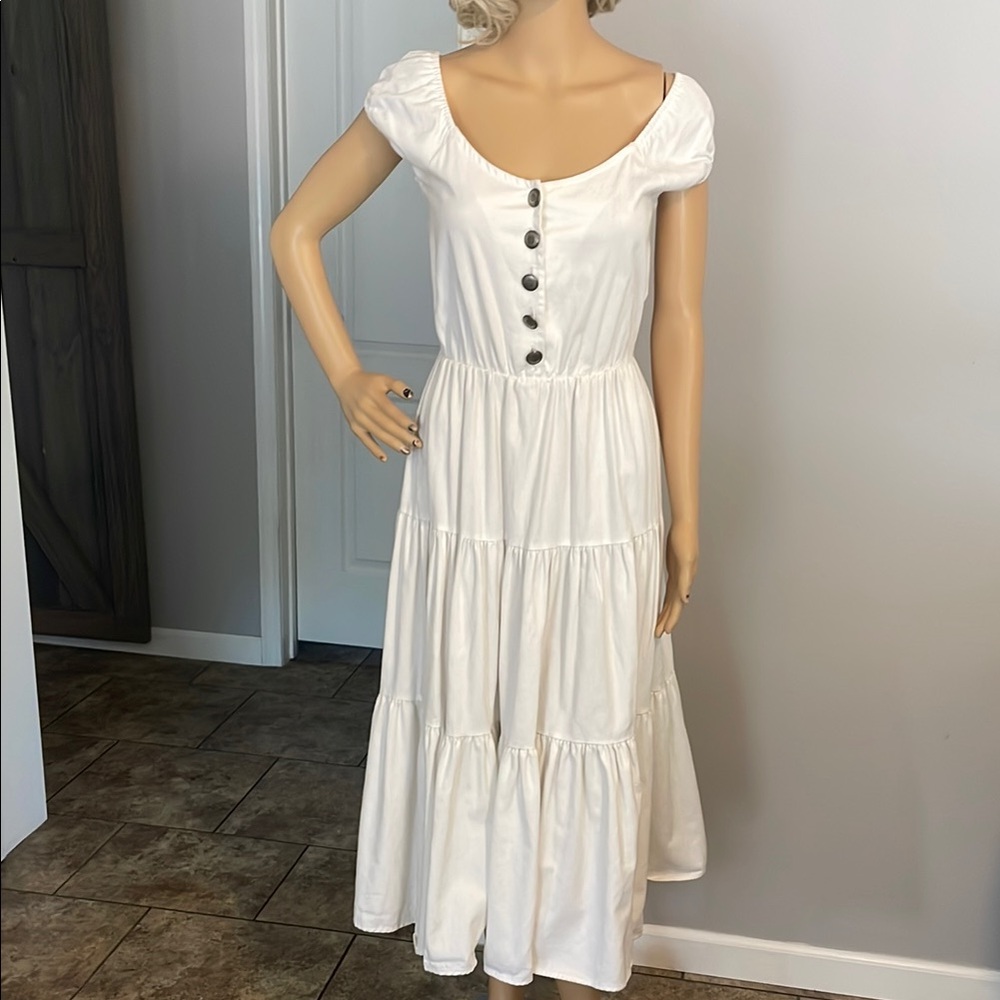 Vintage Jody Elegant White Maxi Dress